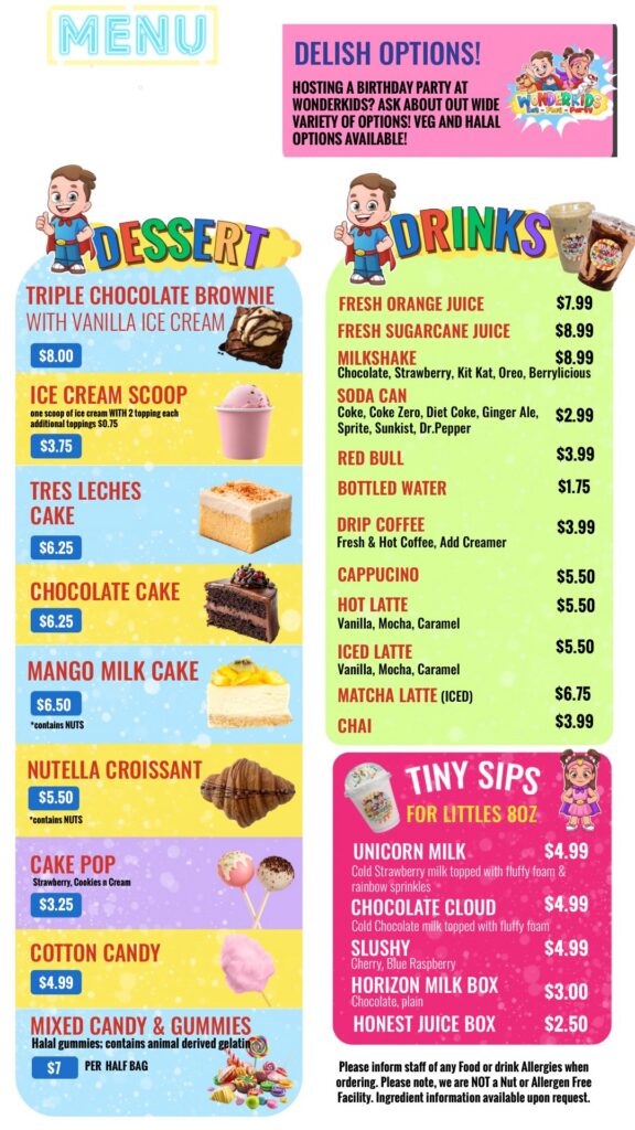 Digital Menu - Dessert and Drinks